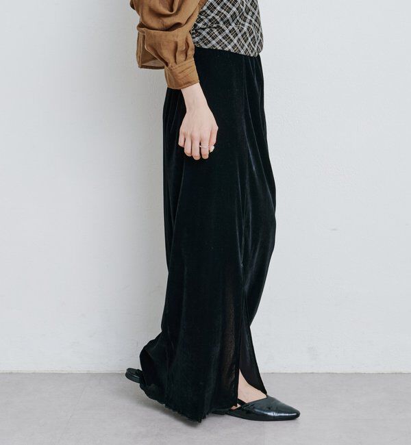  「【低身長サイズ/2サイズ展開】チュールベロアスカート」|スカート|