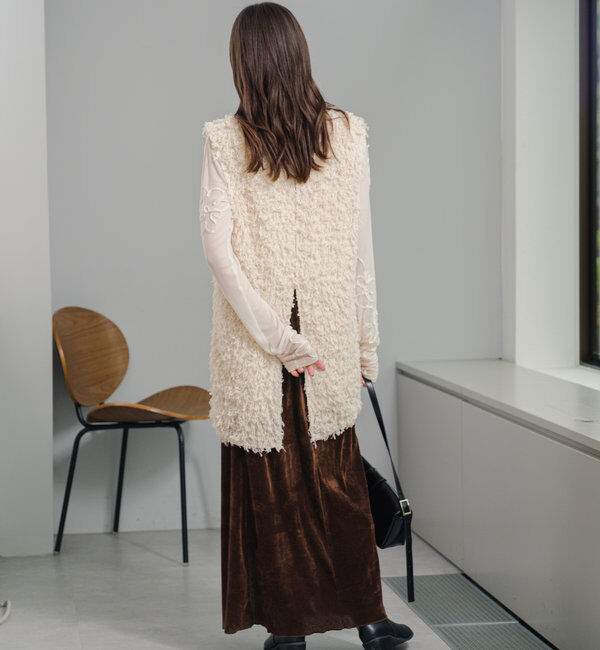  「【低身長サイズ/2サイズ展開】チュールベロアスカート」|スカート|