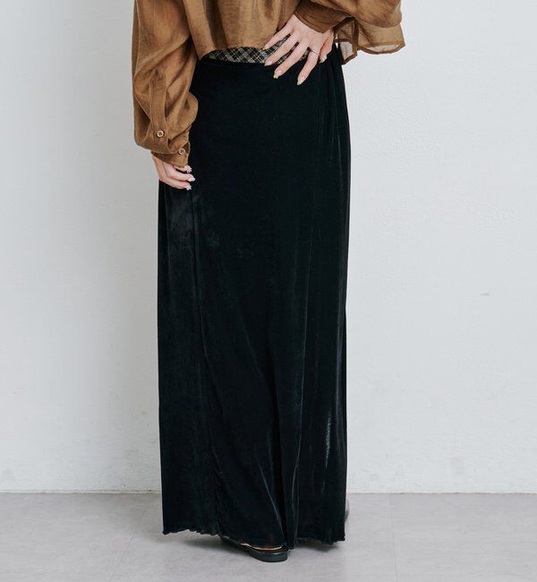  「【低身長サイズ/2サイズ展開】チュールベロアスカート」|スカート|