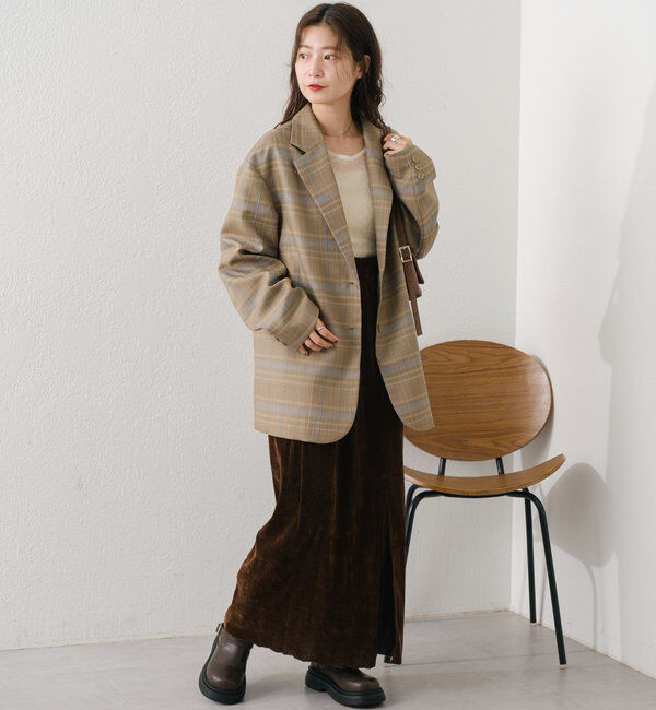  「【低身長サイズ/2サイズ展開】チュールベロアスカート」|スカート|