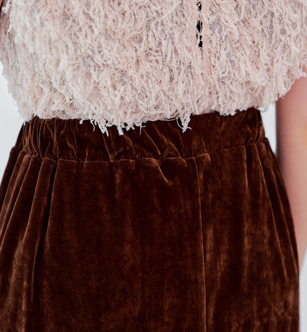  「【低身長サイズ/2サイズ展開】チュールベロアスカート」|スカート|