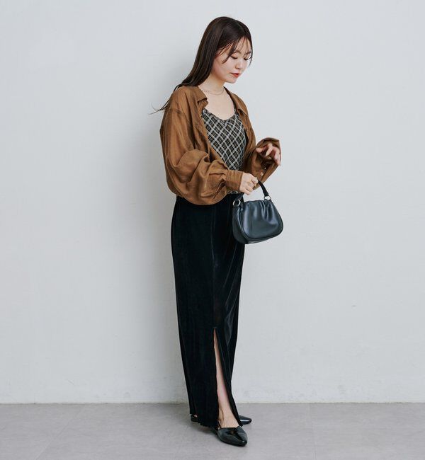  「【低身長サイズ/2サイズ展開】チュールベロアスカート」|スカート|