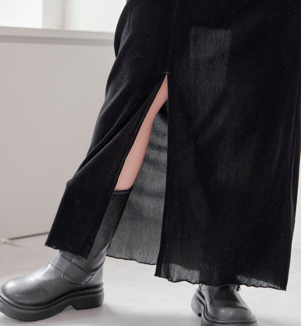  「【低身長サイズ/2サイズ展開】チュールベロアスカート」|スカート|