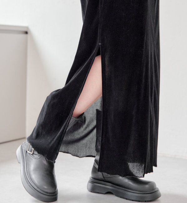  「【低身長サイズ/2サイズ展開】チュールベロアスカート」|スカート|