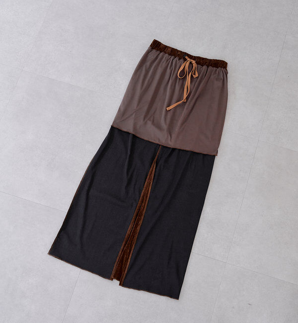  「【低身長サイズ/2サイズ展開】チュールベロアスカート」|スカート|