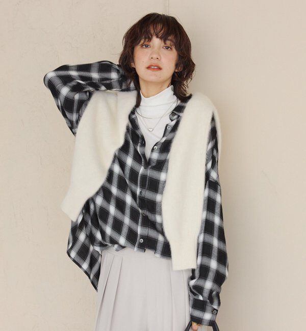  「ウォッシュドチェックワイドシャツ」|シャツ・ブラウス|