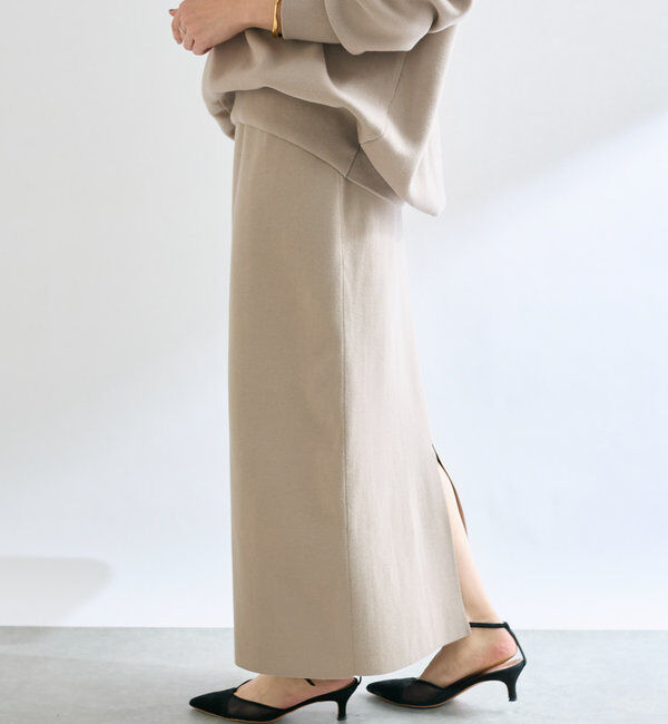  「【楽ちん美シルエット】コットンストレッチニットスカート」|スカート|