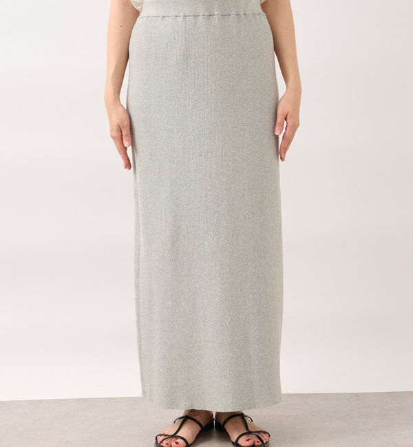  「【美シルエット】コットンリブニットスカート」|スカート|