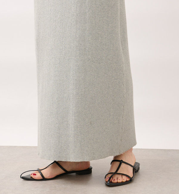  「【美シルエット】コットンリブニットスカート」|スカート|