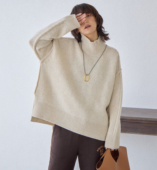  「【暖かな素材感/リバイバル】MIXヤーンタートルニット」|ニット・セーター|