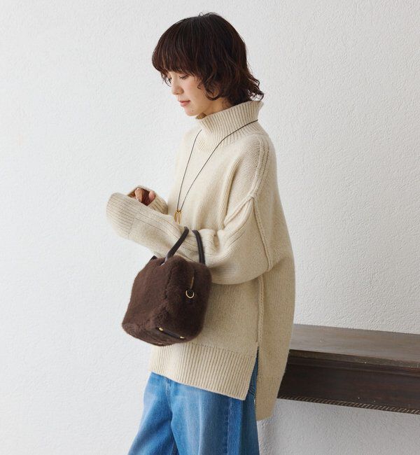  「【暖かな素材感/リバイバル】MIXヤーンタートルニット」|ニット・セーター|