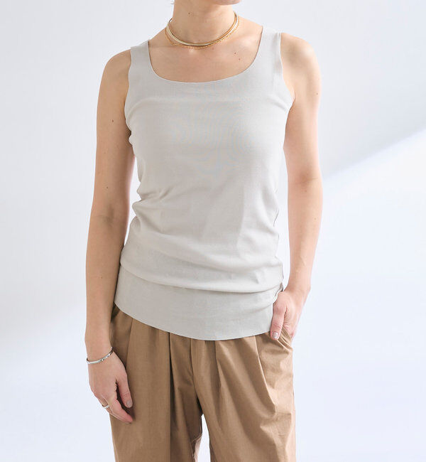  「【RIVE DROITE 名品インナー】シームレスタンク」|キャミソール|ライトベージュ