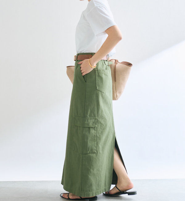  「【MONN.:.(モン)】カーゴマキシスカート」|スカート|