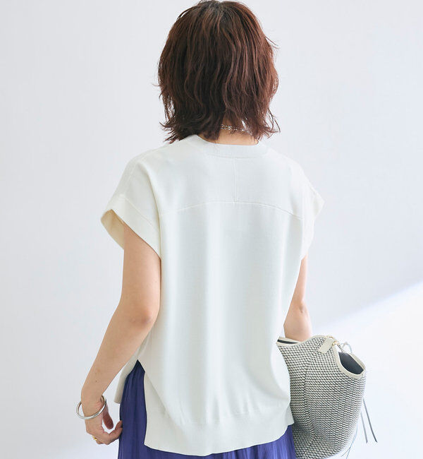  「【接触冷感】クールタッチショルダーニット」|ニット・セーター|