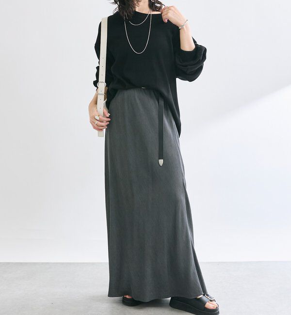  「【セットアップ可】ドレーピーデニムバイアススカート」|スカート|