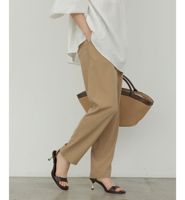  「【-3kg見えパンツ】【リニューアル！】ジャージーテーパードパンツ」|チノ|