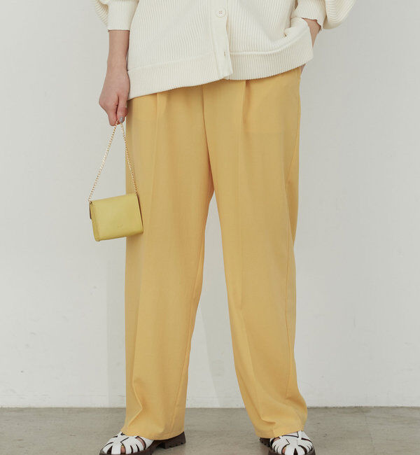  「【リニューアル！】ジャージーワイドタックパンツ」|チノ|