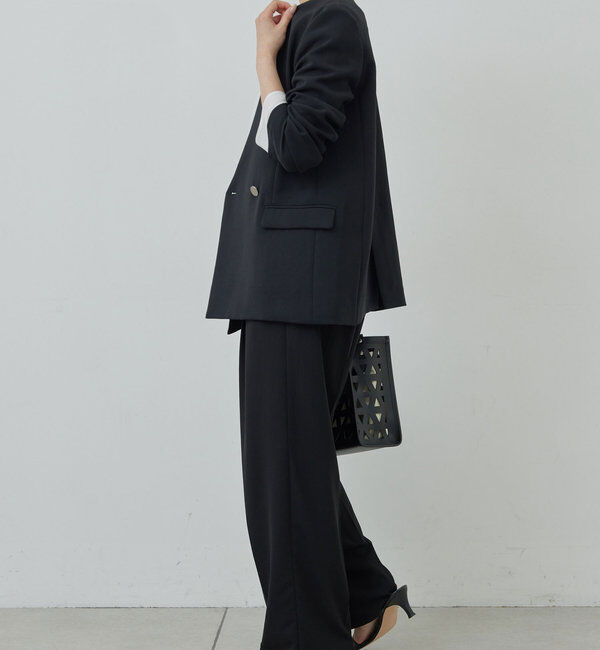  「【リニューアル！】ジャージーワイドタックパンツ」|チノ|