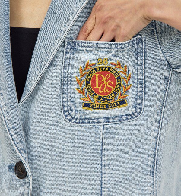  「【PEAS】【セットアップ対応】デニムブレザー」|デニムジャケット|