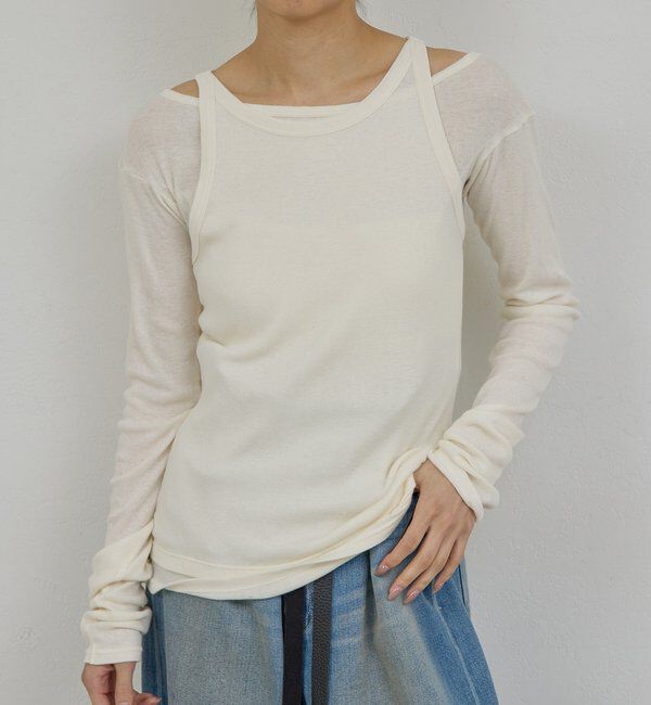  「【PEAS】カバーテレコタンク」|Tシャツ・カットソー|ホワイト