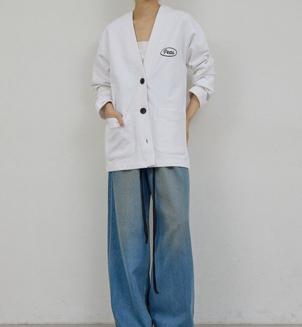  「【PEAS】レザーベルト付きソフトデニム」|デニム|