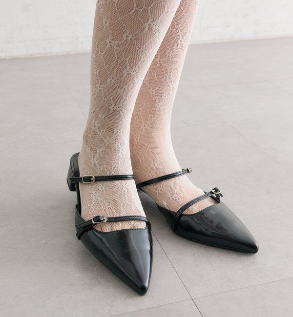  「ポインテッドトゥストラップパンプス」|パンプス|ブラック