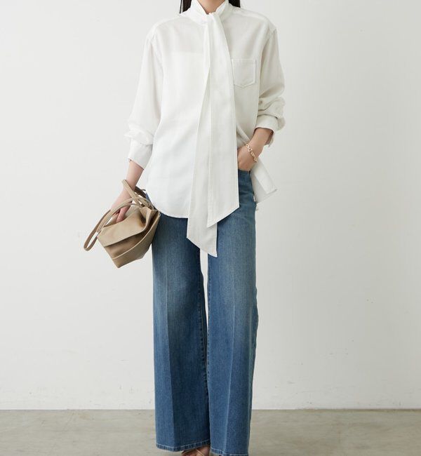  「ライトデニムボウタイブラウス」|シャツ・ブラウス|