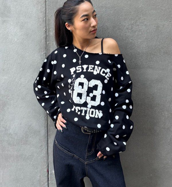  「ELLIOTT NUMBERIHG ONE-SHOULDERSWEATSHIRT」|Tシャツ・カットソー|