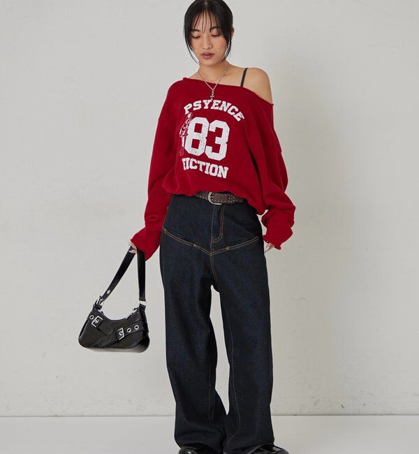  「ELLIOTT NUMBERIHG ONE-SHOULDERSWEATSHIRT」|Tシャツ・カットソー|