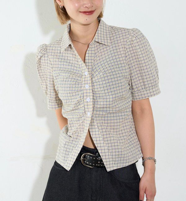  「パフスリーブギャザーブラウス」|シャツ・ブラウス|