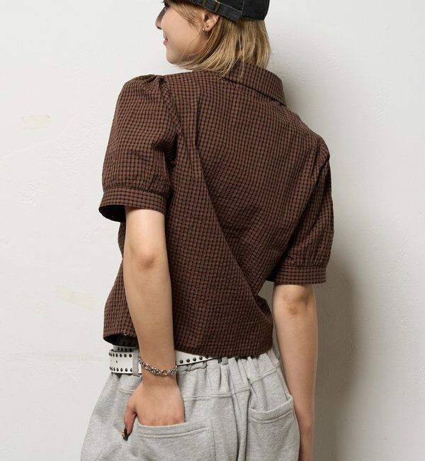  「パフスリーブギャザーブラウス」|シャツ・ブラウス|
