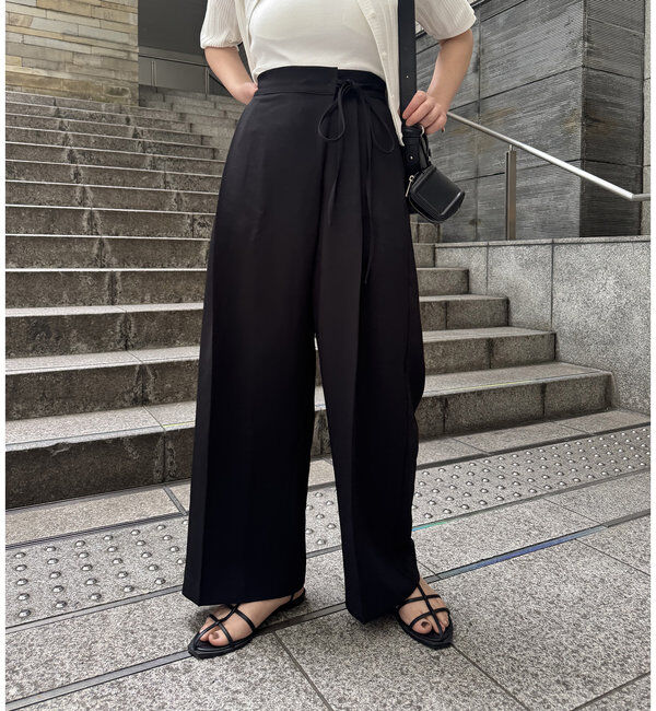  「【待望の追加決定！/新色ブラウン】ラップリボンパンツ」|チノ|