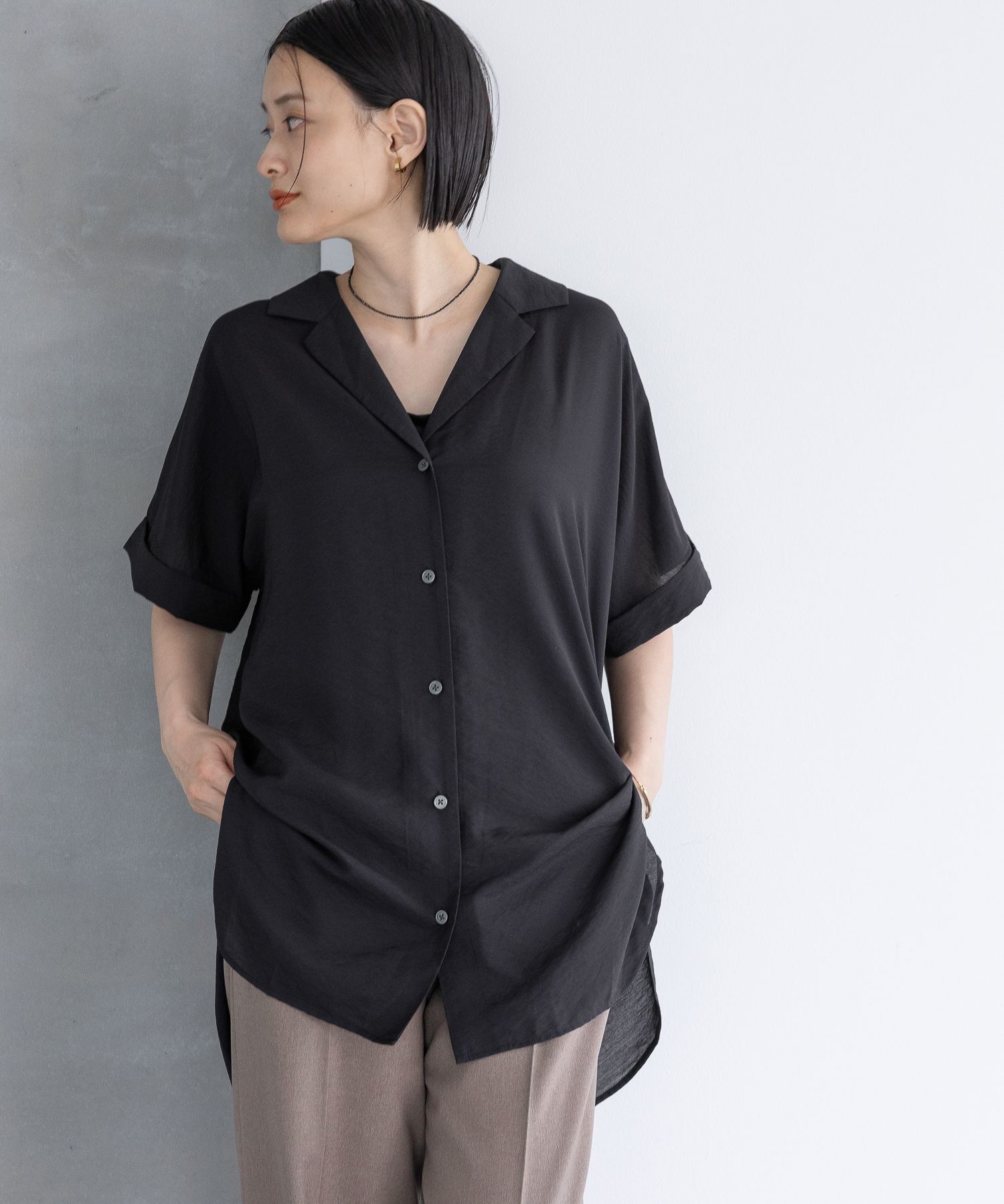 A part by 「【洗える】シアーカイキンBIGシャツ」|シャツ・ブラウス|