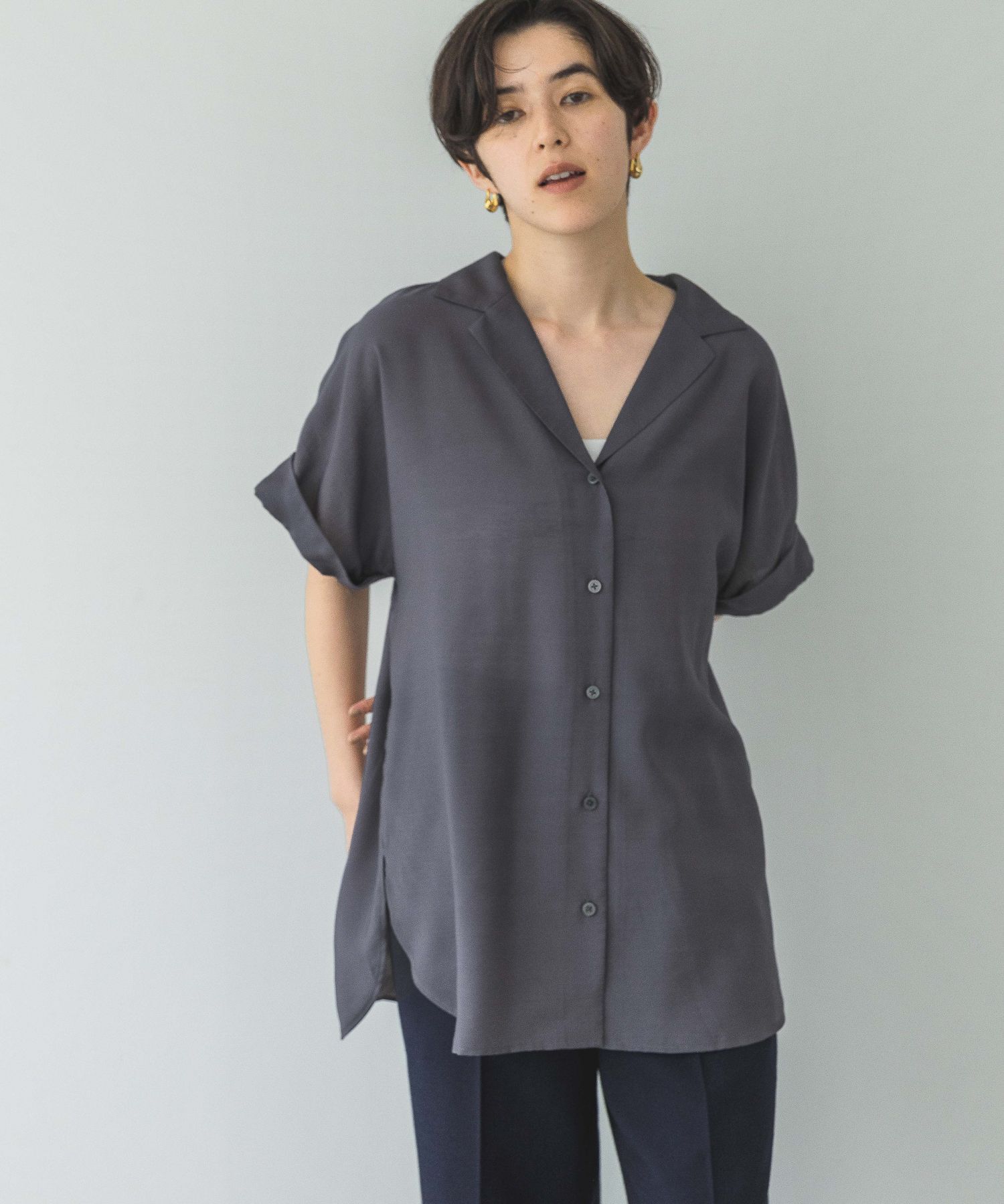 A part by 「【洗える】シアーカイキンBIGシャツ」|シャツ・ブラウス|
