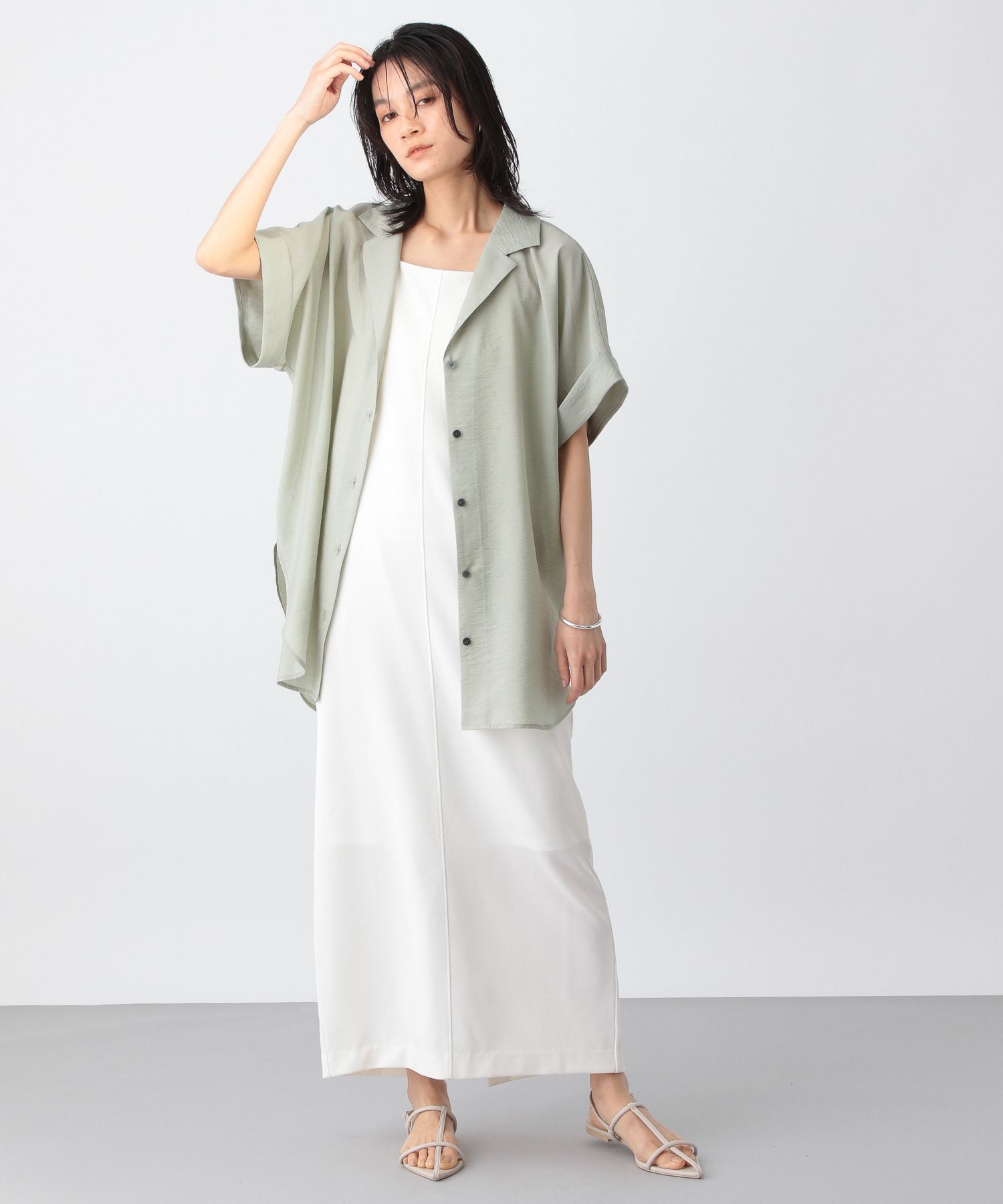 A part by 「【洗える】シアーカイキンBIGシャツ」|シャツ・ブラウス|