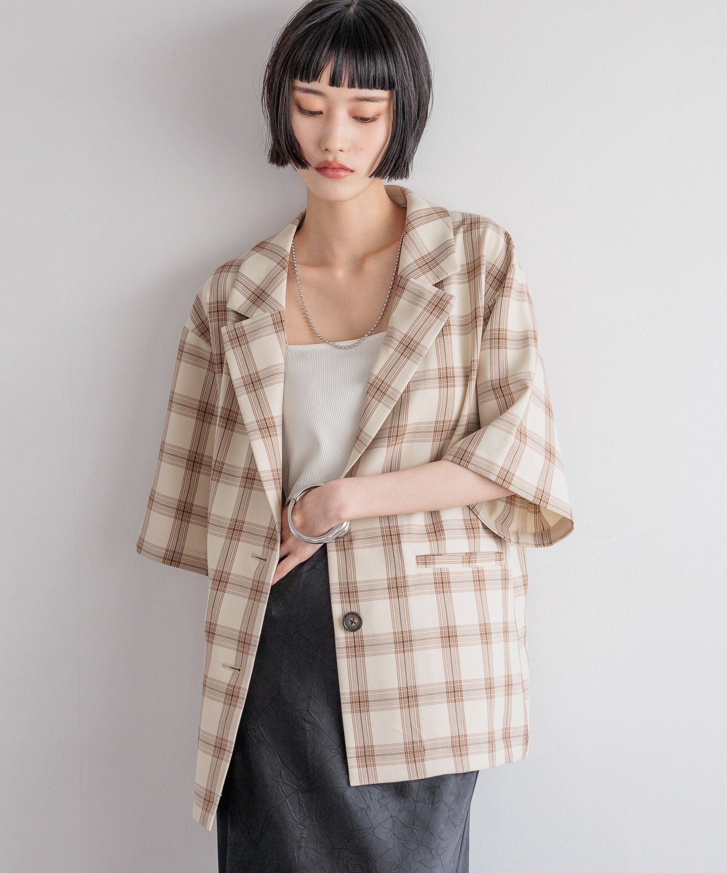 LOWRYS FARM「ホップサックジャケットＳＳ」|テーラードジャケット|BEG0