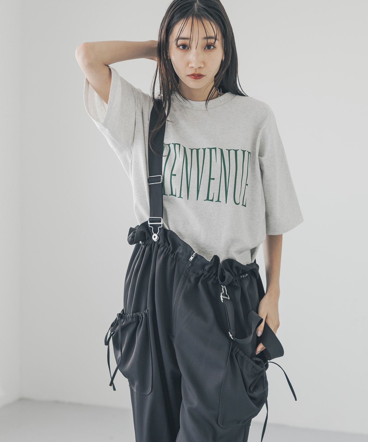 LOWRYS FARM「ウエストフリルリボンサロペ」|オールインワン|