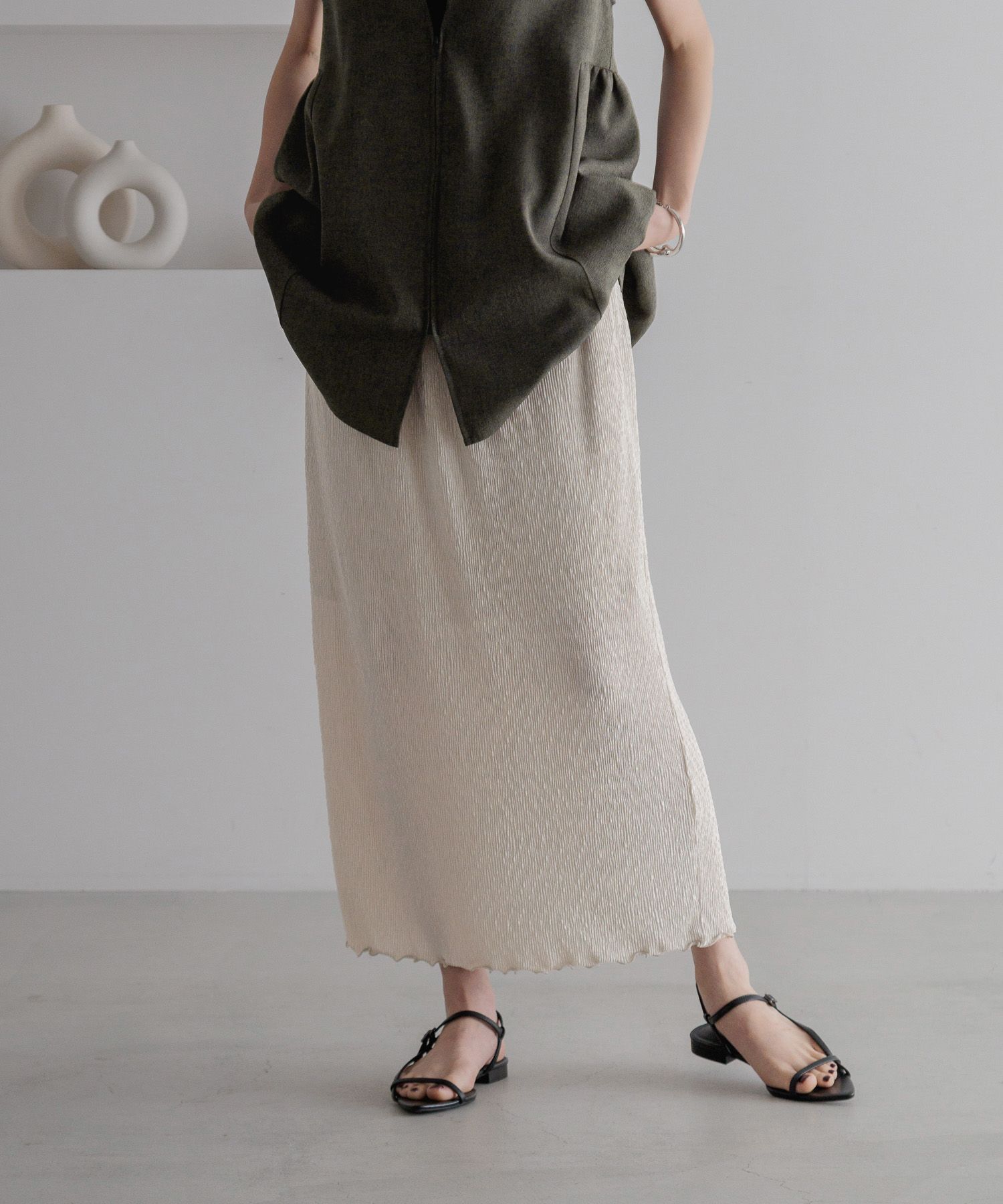 LOWRYS FARM「シャイニープリーツタイトスカート」|スカート|NTL