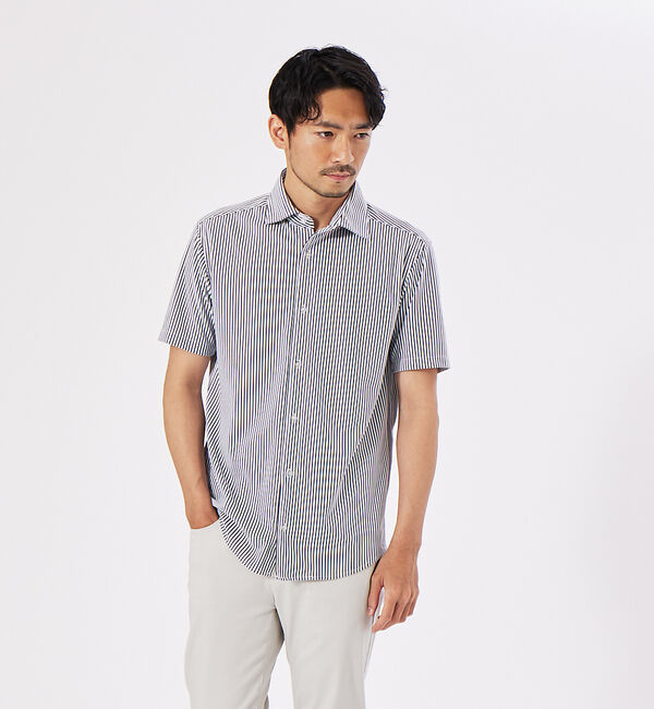 ABAHOUSE「【Comfeel】吸汗速乾 半袖 シャツ」|シャツ・ブラウス|ブルー系その他2