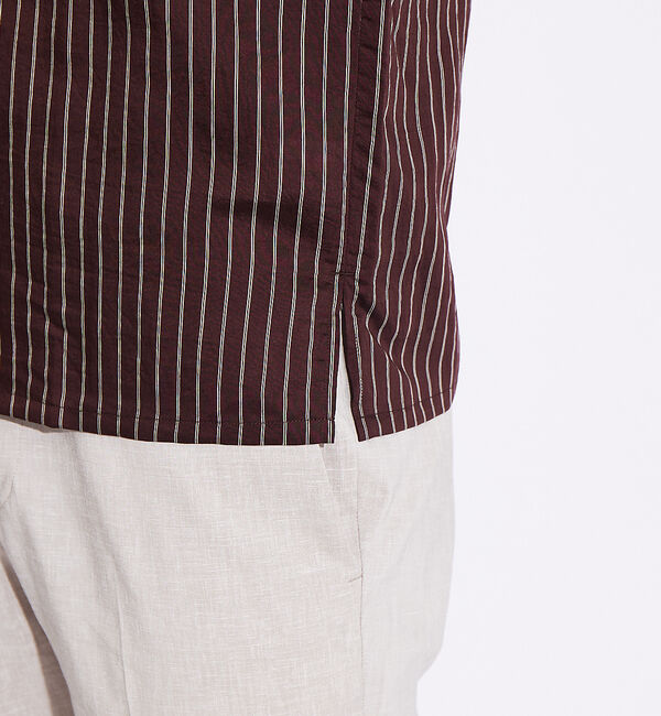 ABAHOUSE「オーバーサイズ オープンカラー ストライプ シャツ」|シャツ・ブラウス|