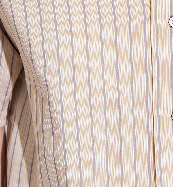 ABAHOUSE「オーバーサイズ オープンカラー ストライプ シャツ」|シャツ・ブラウス|