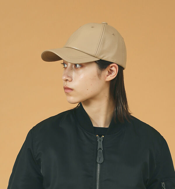 ABAHOUSE「【RUBEN/ルーベン】FAKE LEATHER CAP/フェイクレザーキャップ」|その他|ベージュ