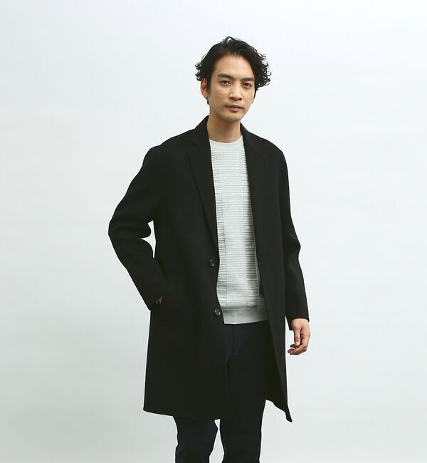 ABAHOUSE「【super120s】ウールリバー チェスターコート」|その他|ブラック