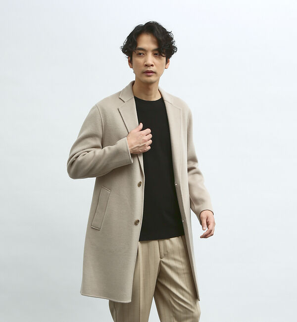 ABAHOUSE「【super120s】ウールリバー チェスターコート」|その他|グレージュ