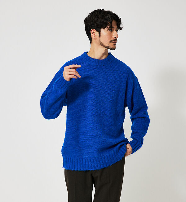 ABAHOUSE「ウール / モヘアブレンド ローゲージニット」|ニット・セーター|ブルー