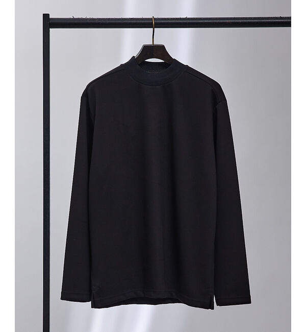 ABAHOUSE「【ミニカノコ】ダンボール モックネック 長袖Tシャツ」|Tシャツ・カットソー|ブラック