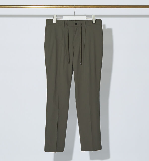 ABAHOUSE「【AH ABAHOUSE / セットアップ対応】撥水 ストレッチ タックスラック」|スラックス|カーキ