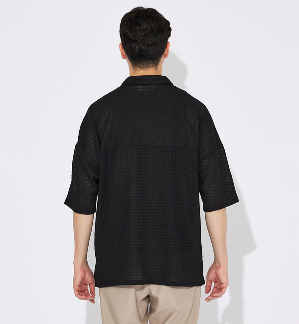 ABAHOUSE「【ブロック柄】ストレッチ シアーシャツ」|シャツ・ブラウス|