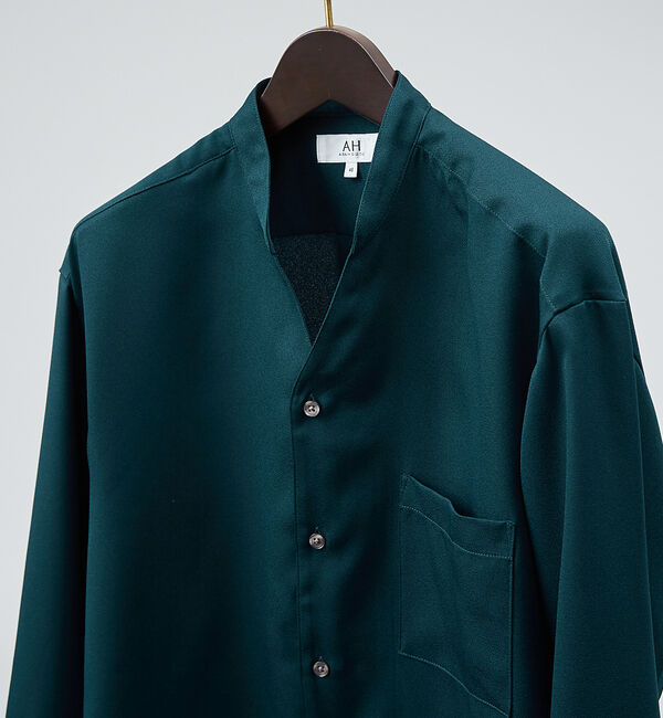 ABAHOUSE「【AH ABAHOUSE】アムンゼン Vネックシャツ」|シャツ・ブラウス|ダークグリーン