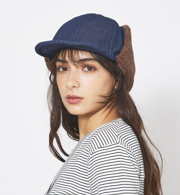 ABAHOUSE「【RUBEN/ルーベン】DENIM EARCOVER CAP/デニムイヤーカバー」|その他|ネイビー